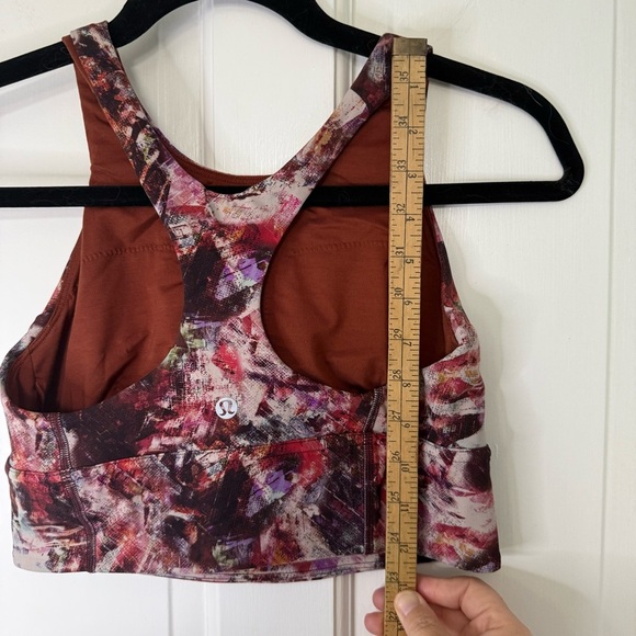 Lululemon Athletica Red Pink Fitted Crop Sports Top Size 8 - Picture 7 of 7